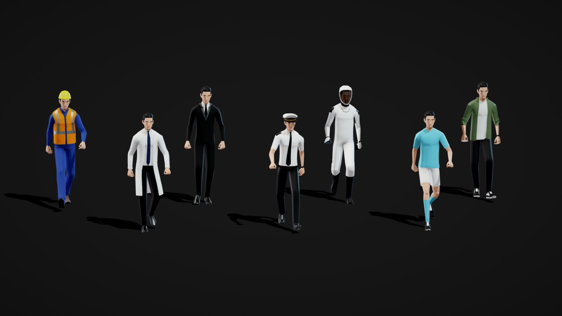 Male Pack 01 – Lowpoly – Rigged