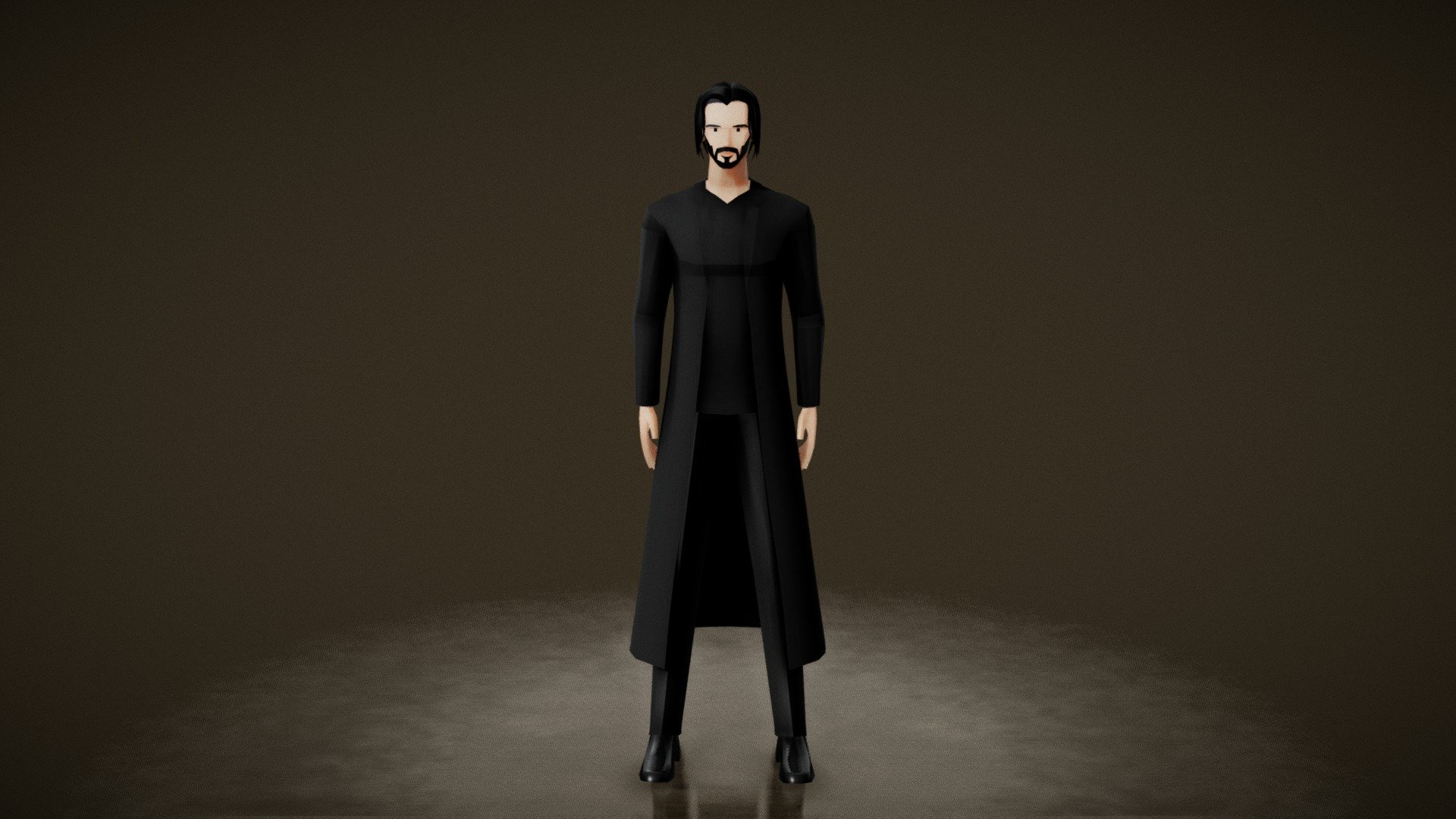 Neo from Matrix Resurrections – lowpoly