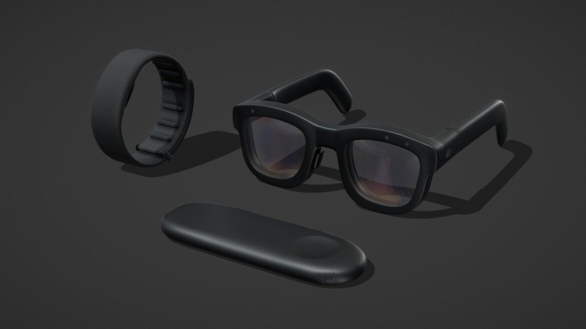 Orion Ar Glasses 3d Model - 3D model of Orion AR Glasses, showcasing a sleek, futuristic design for augmented reality applications and digital projects.