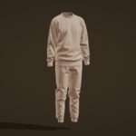 Sweatshirt Sweatpants Clothing 3d Model - High-quality 3D model of a realistic sweatshirt and sweatpants pair, showcasing detailed fabric textures and folds.