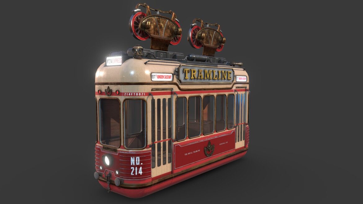 Royal Tramline 3d Model - Highly detailed royal tramline 3d model for architectural visualization