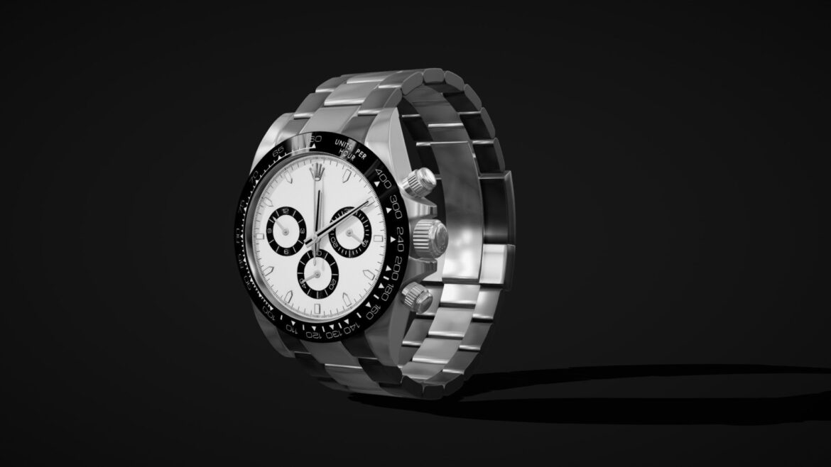 Realistic Watch 3d Model - High-poly realistic watch 3D model showcasing intricate details and photorealistic materials for professional rendering.