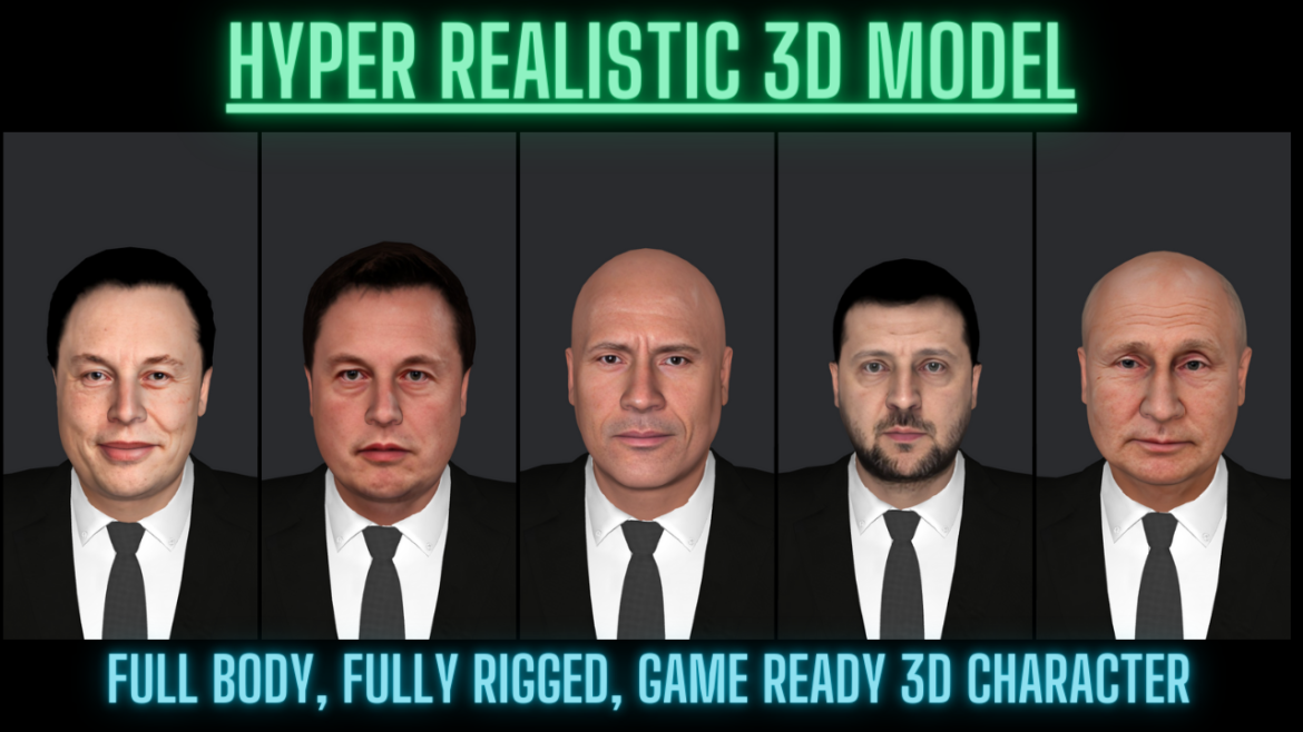 hyper realistic 3d characters, meta avatars 3d, fully rigged 3d realistic characters for animation & games project, optimize for unity & unreal engine
