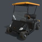 Black Golf Car Realistic Utility vehicle