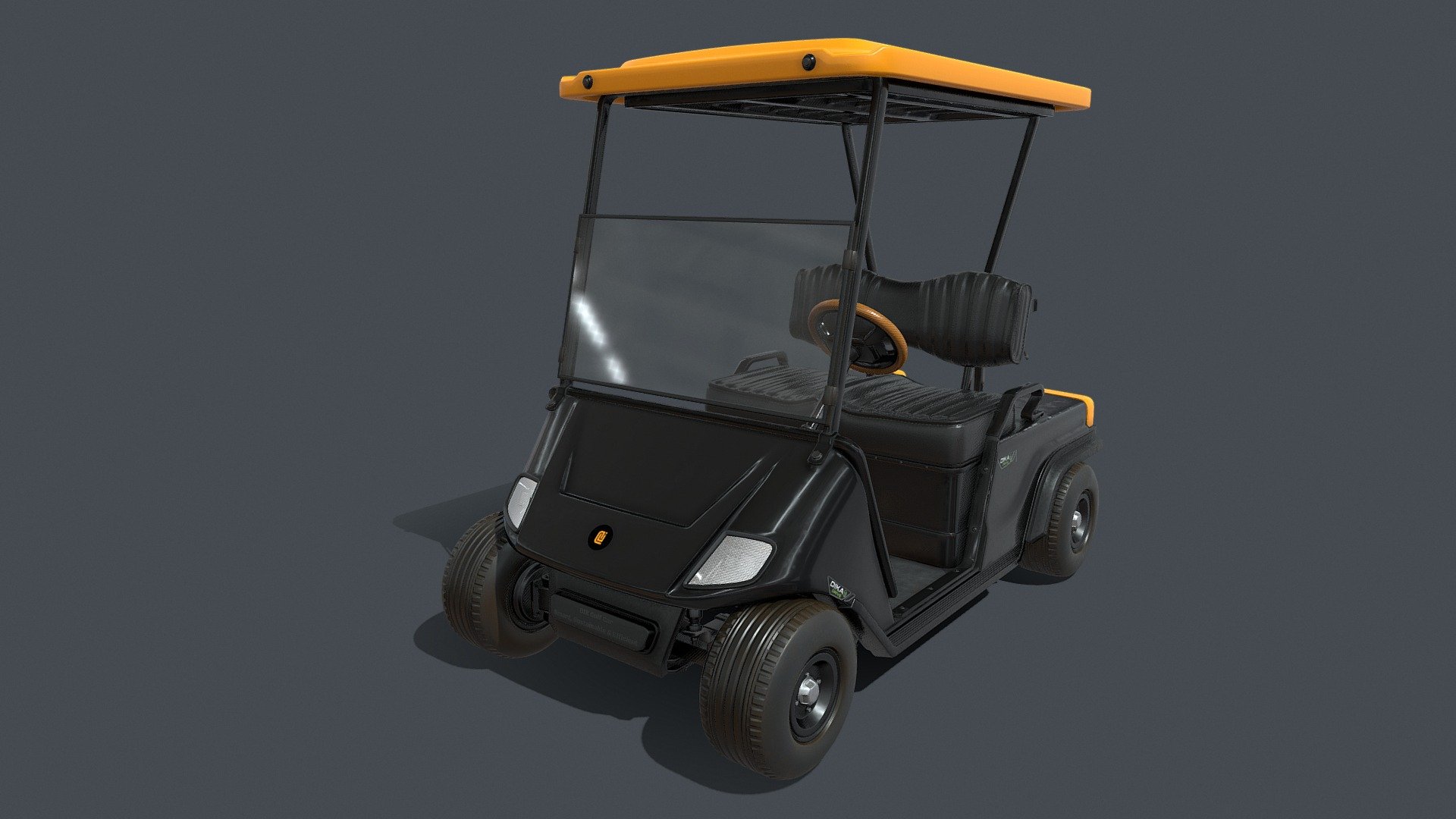 Black Golf Car Realistic Utility vehicle