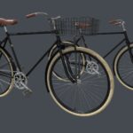 Black Retro City Bicycle with Basket