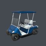 Blue Golf Car Realistic Electric Utility vehicle