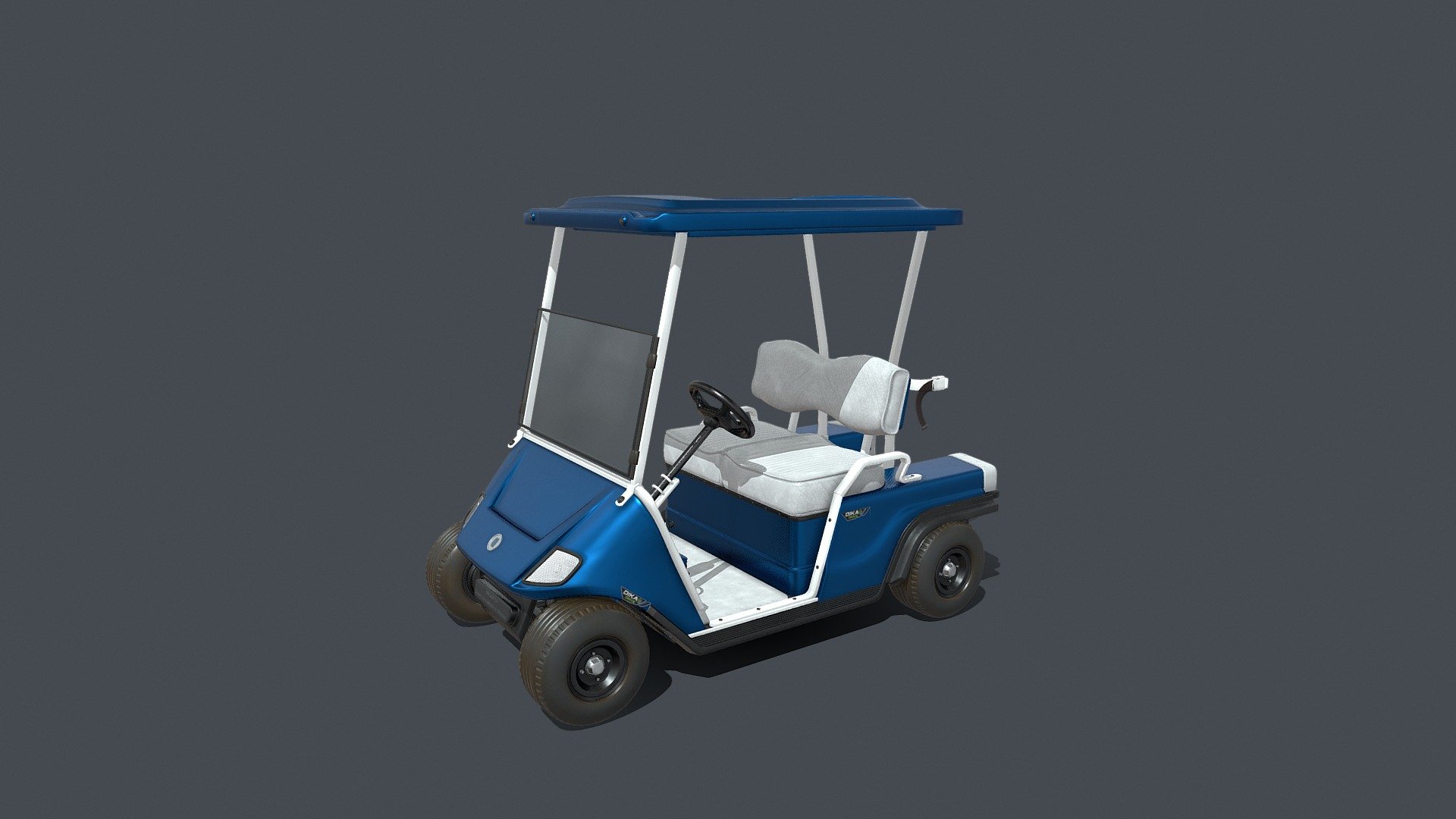 Blue Golf Car Realistic Electric Utility vehicle