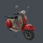 Classic Vintage Scooter – Red & Cream Retro