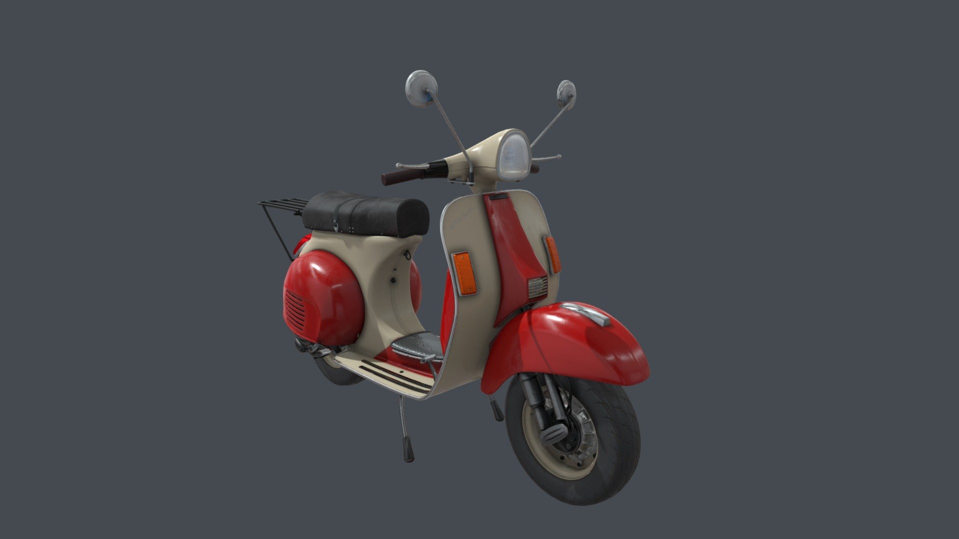 Classic Vintage Scooter – Red & Cream Retro