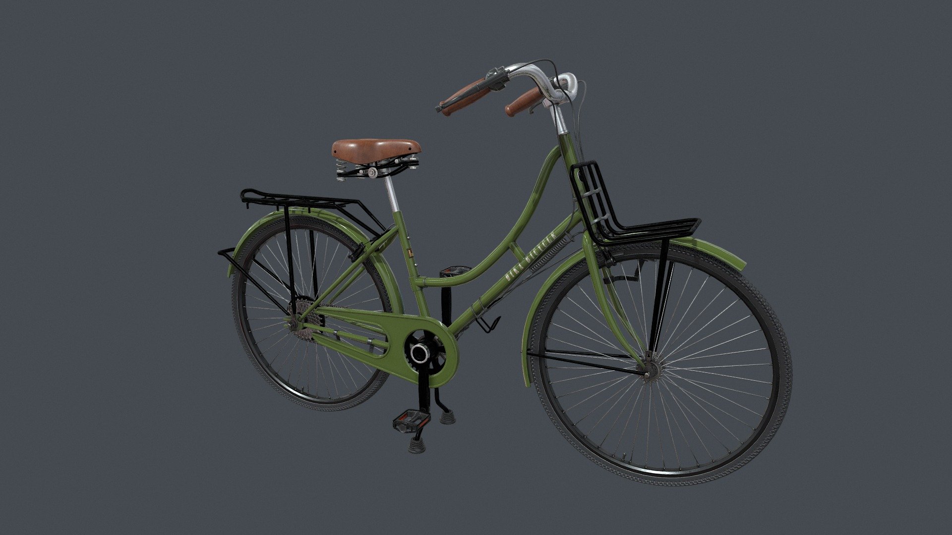 Green Vintage City Bicycle