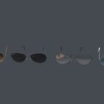 Realistic Aviator Sunglasses Metal 4 Variations