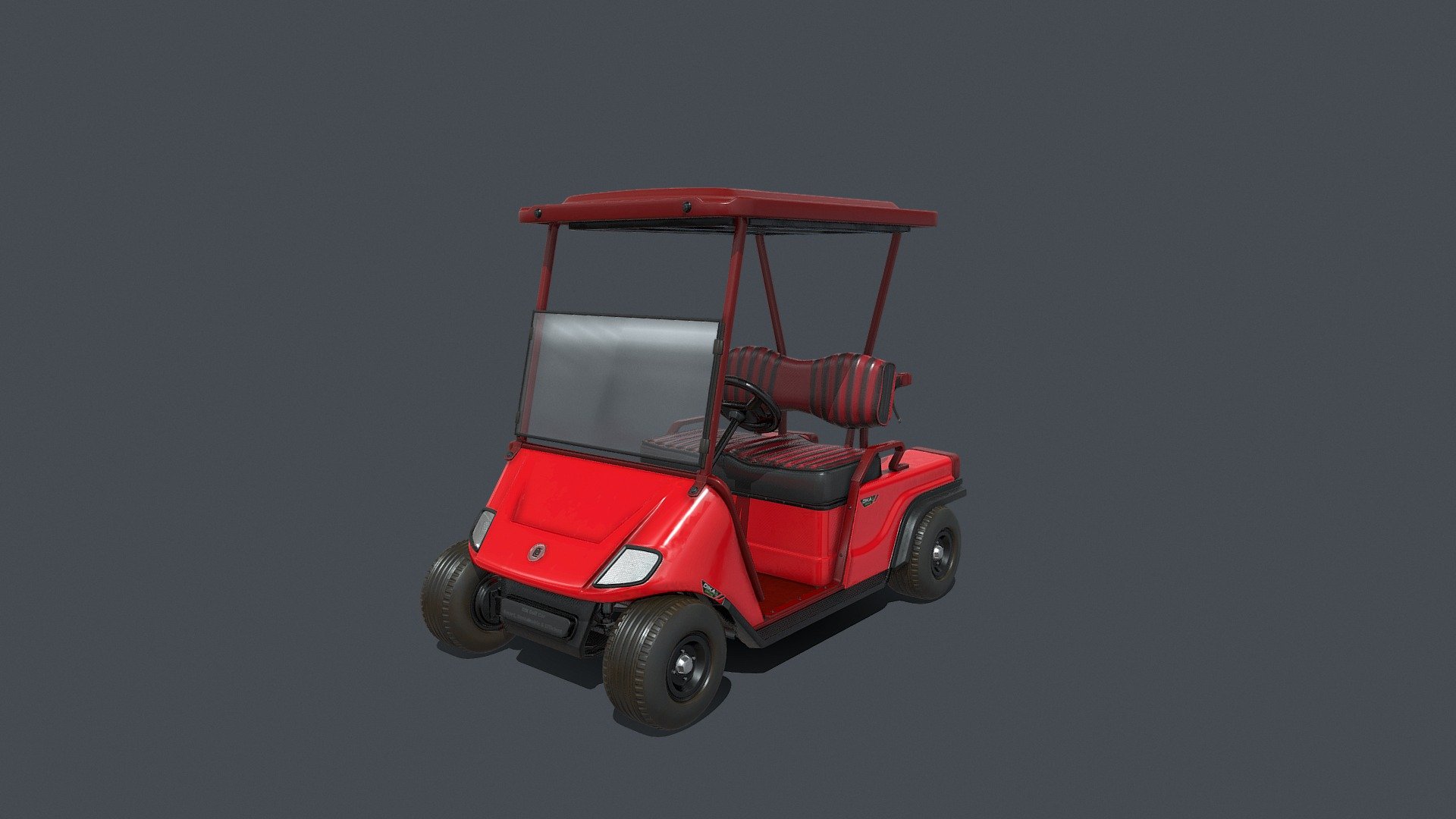 Red Golf Car Realistic Electric Utility vehicle