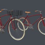 Red Vintage City Bicycle with Front Basket