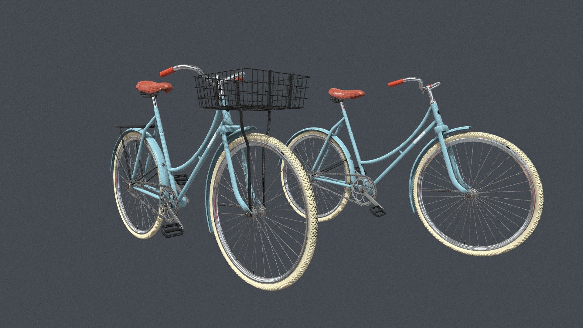 Retro Step Through City Bicycle with Basket