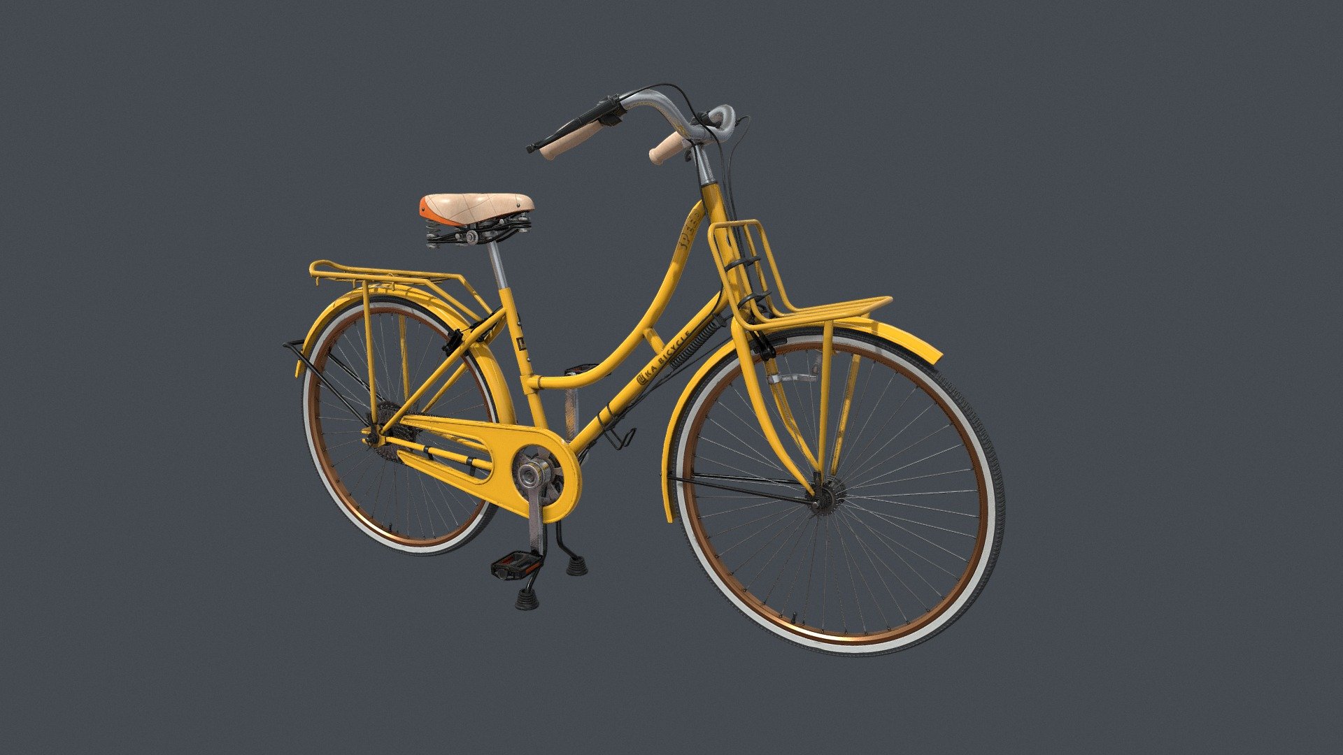 Yellow Vintage City Bicycle