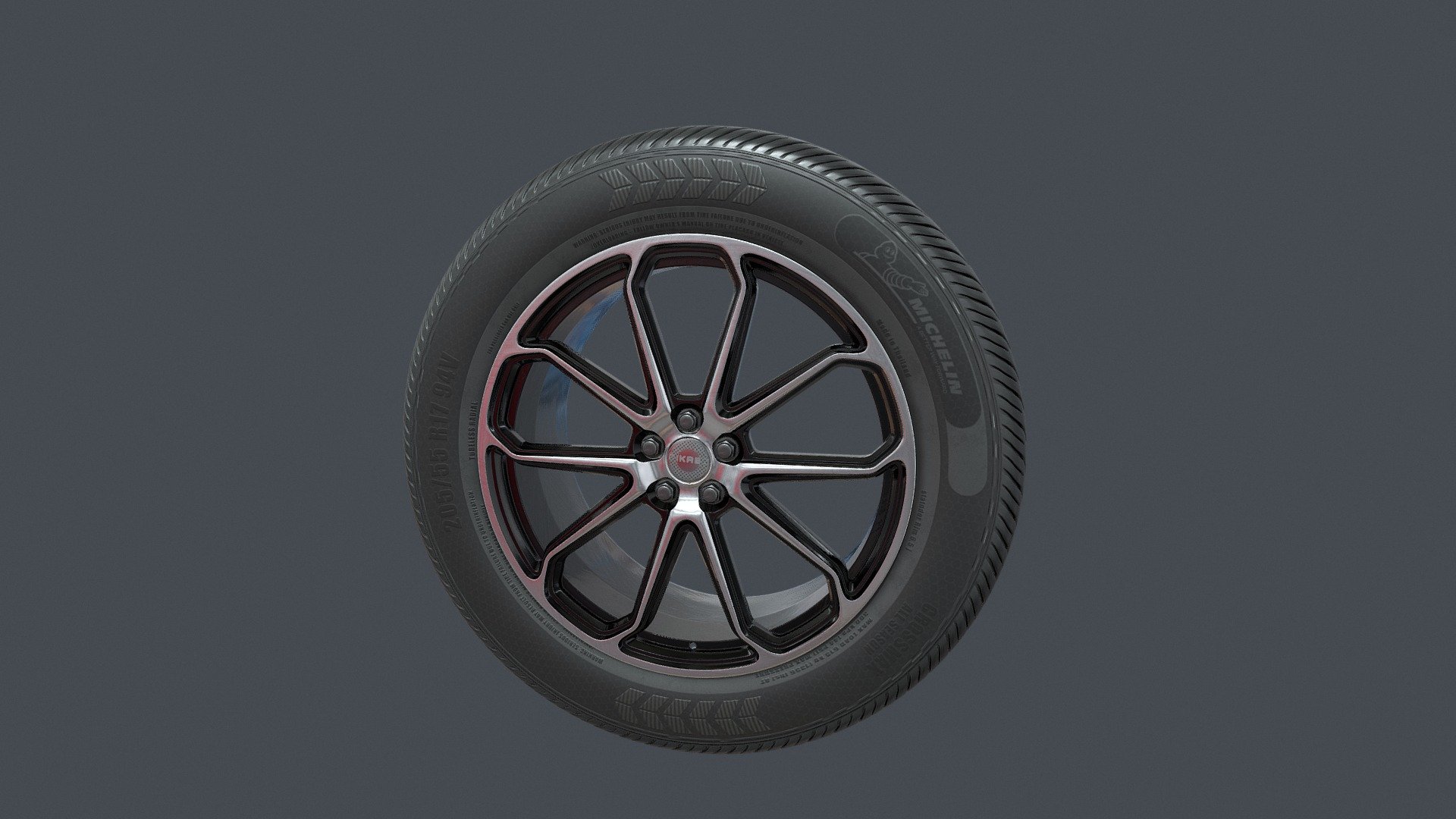 Asymmetrical Tire With Alloy Rim