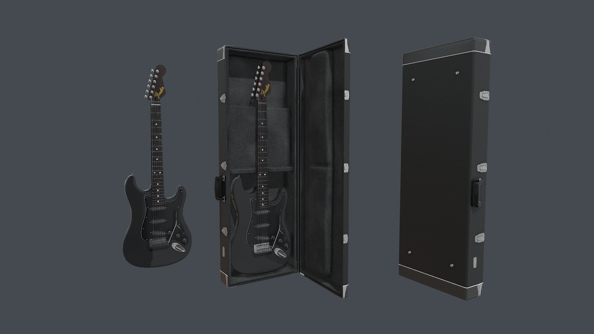 Black Electric Guitar Fender Stratocaster,Case