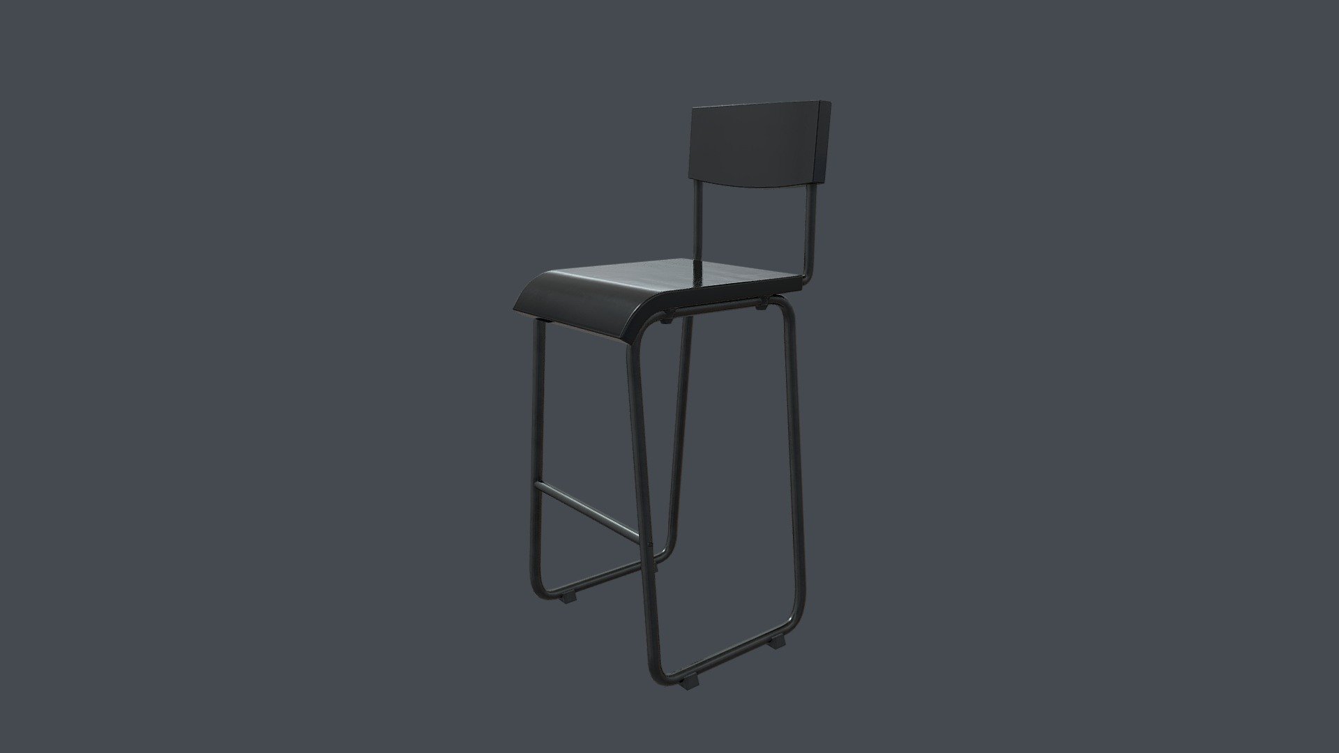 Black Steel and Epoxy Bar Chair