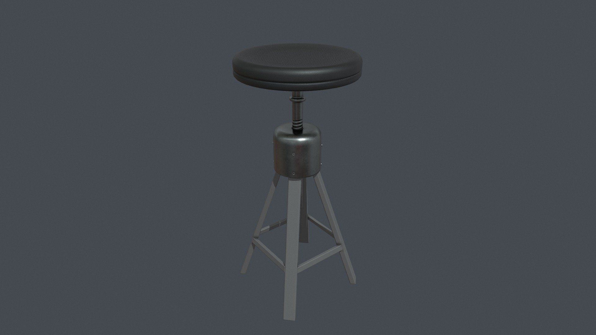 Black Steel Industrial Bar Chair