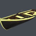Black wooden boat