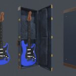 Blue Electric Guitar Fender Stratocaster ,Case