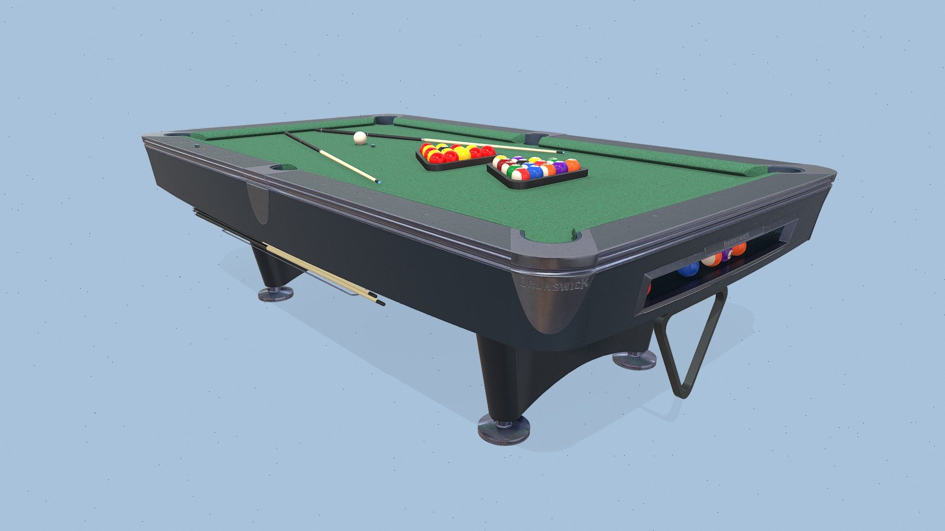 Brunswick Billiard Tabl ,balls,sticks and chalk