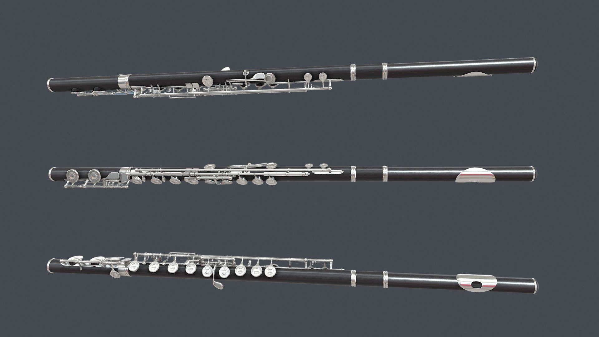 Clarinet Flute Copper Black Silver