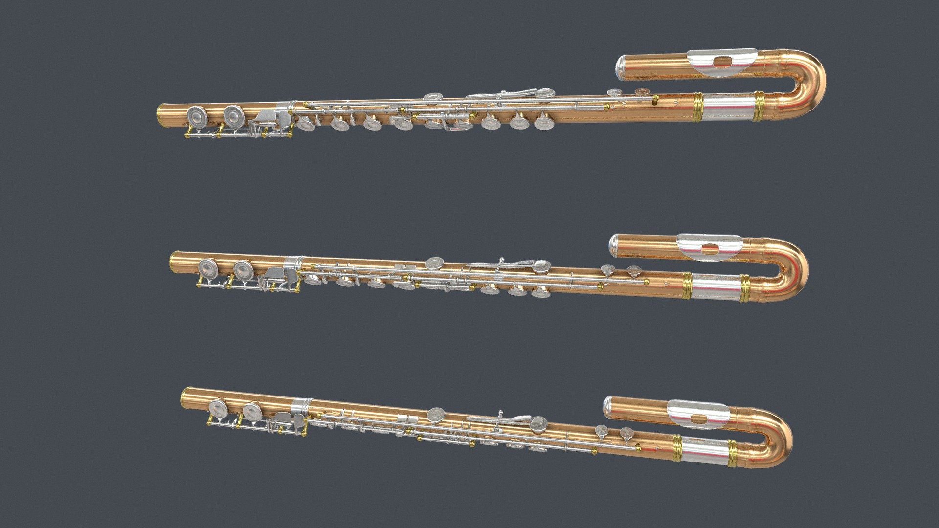Curved Clarinet Flute Copper Barss