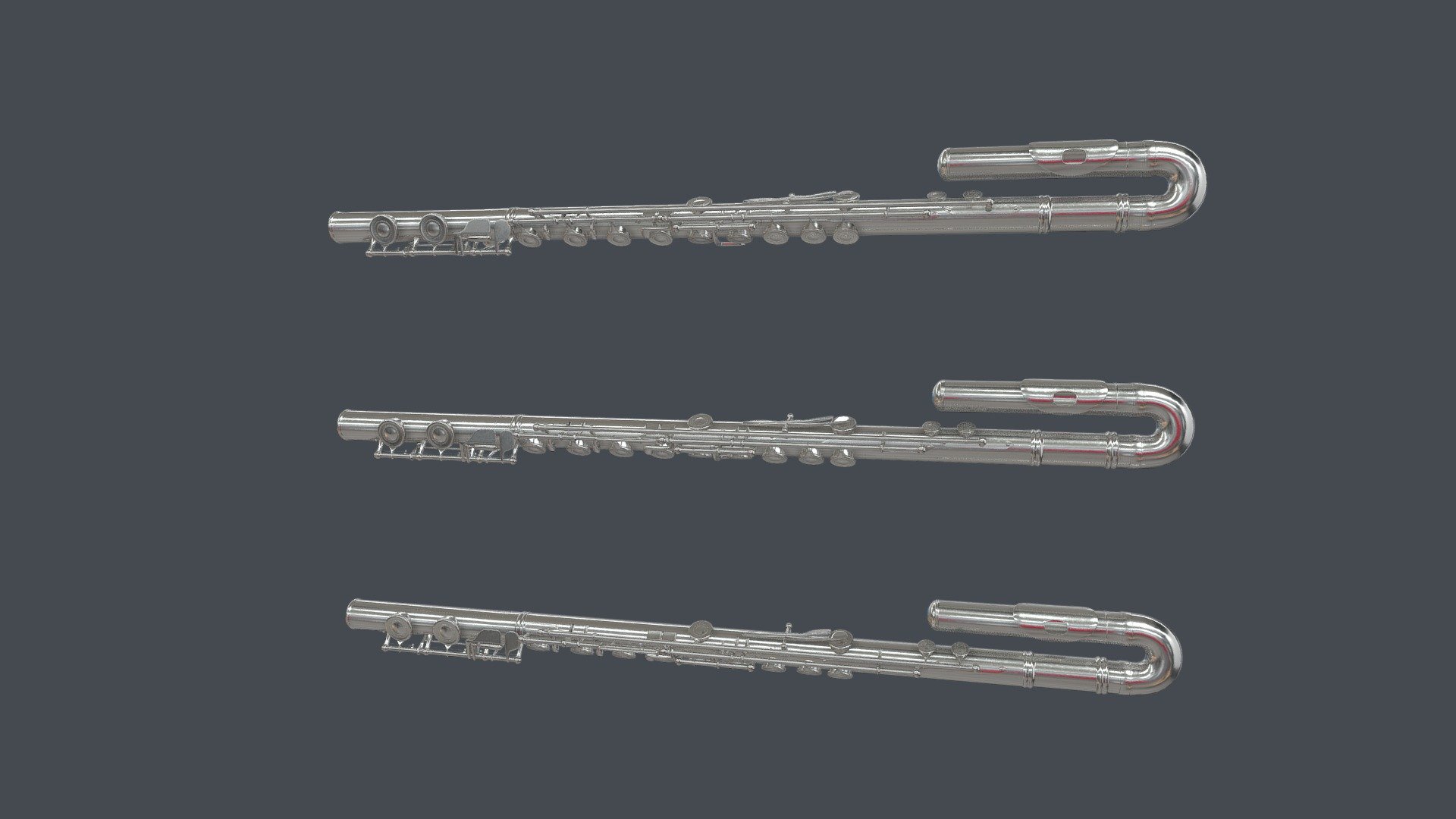 Curved Clarinet Flute silver