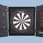 Dartboard and Cabinet with Scoreboard and Darts