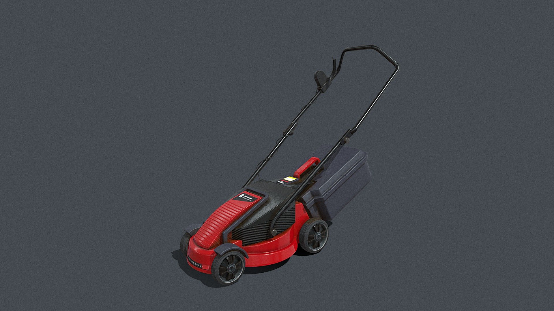 Electric Red Lawn Mower with Grass Collector