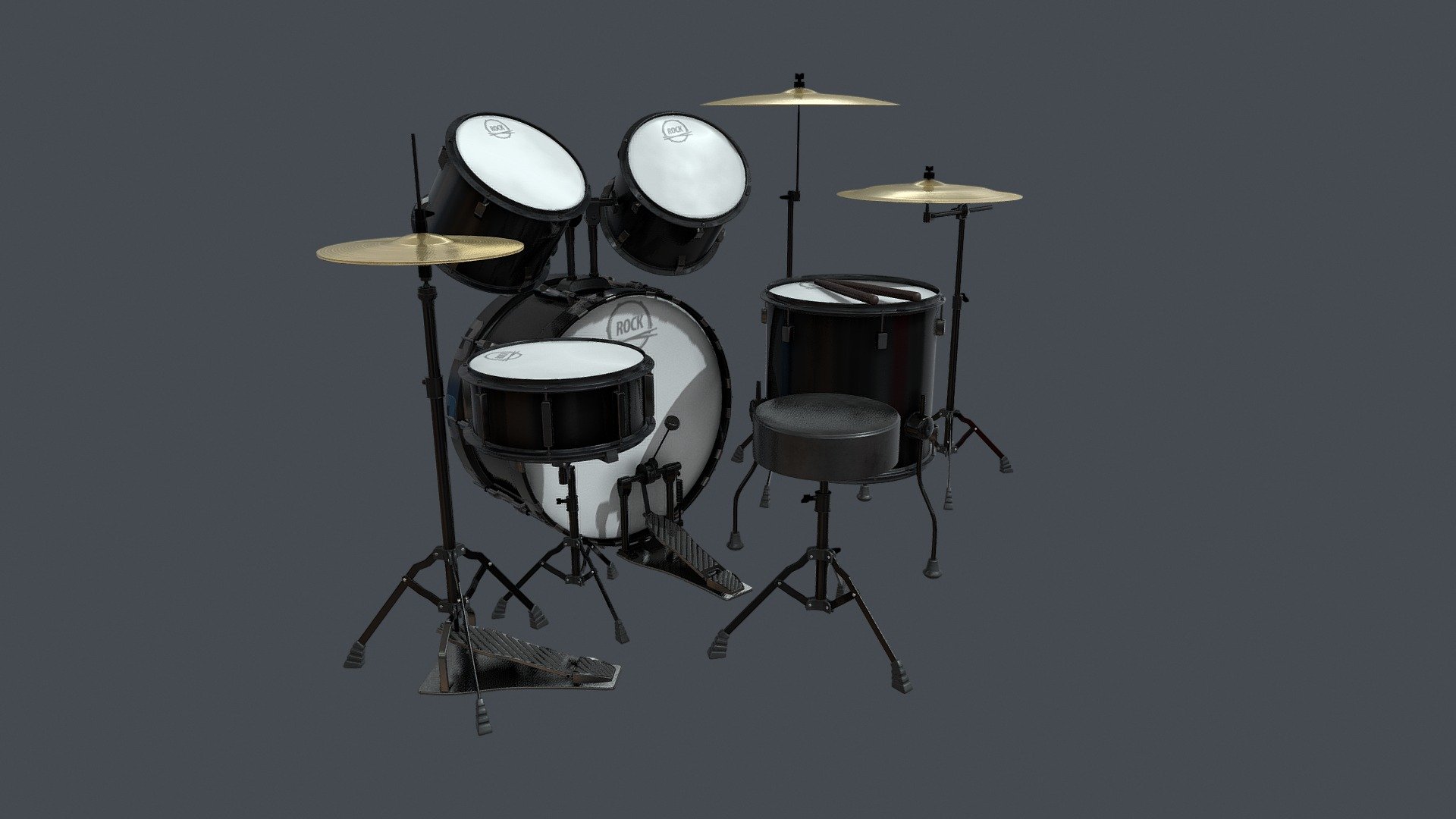 Full Black Drum set