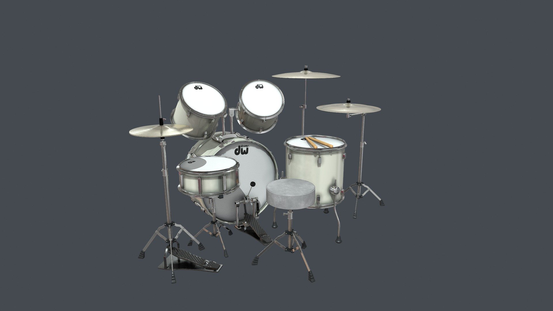 Full White Drum set