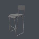 Gray Steel and Epoxy Bar Chair