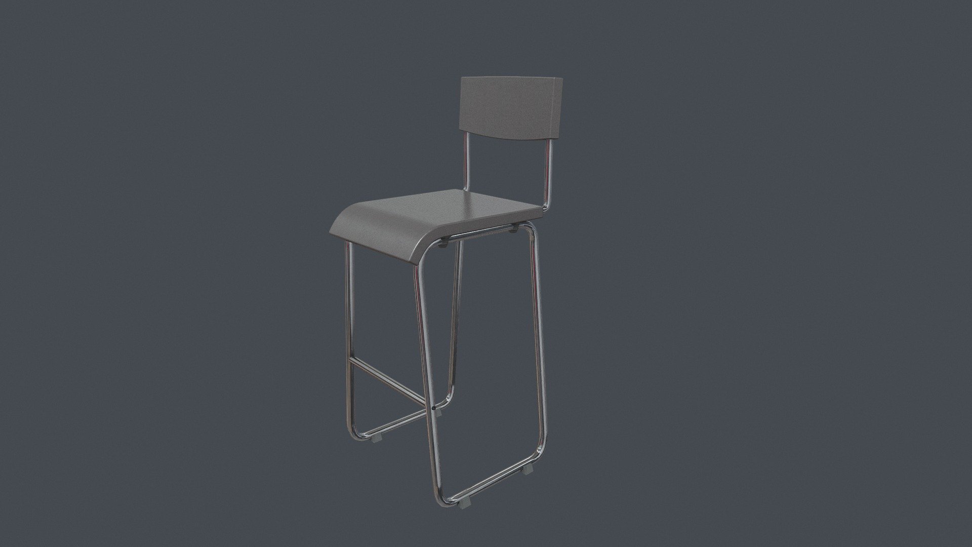 Gray Steel and Epoxy Bar Chair