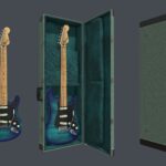 Green Electric Guitar Fender Stratocaster , Case