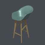Green wood and Epoxy Bar Chair