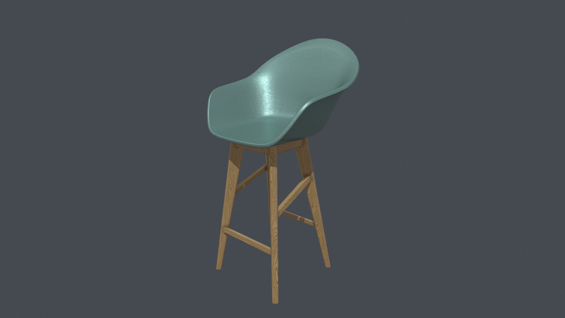 Green wood and Epoxy Bar Chair
