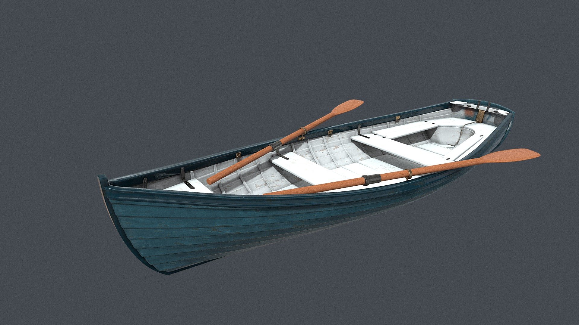 Green wooden boat
