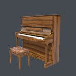 Indian Appletree Wood Upright Piano with chair