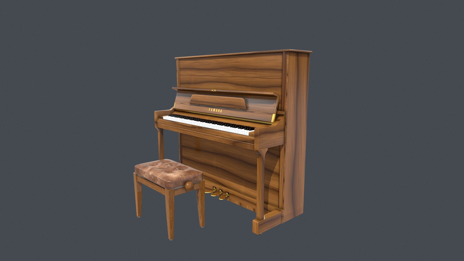 Indian Appletree Wood Upright Piano with chair