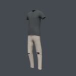 Men Outfit Beige jeans Pant and BlackT shirt