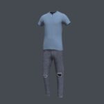 Men Outfit jeans Pant and blue T shirt