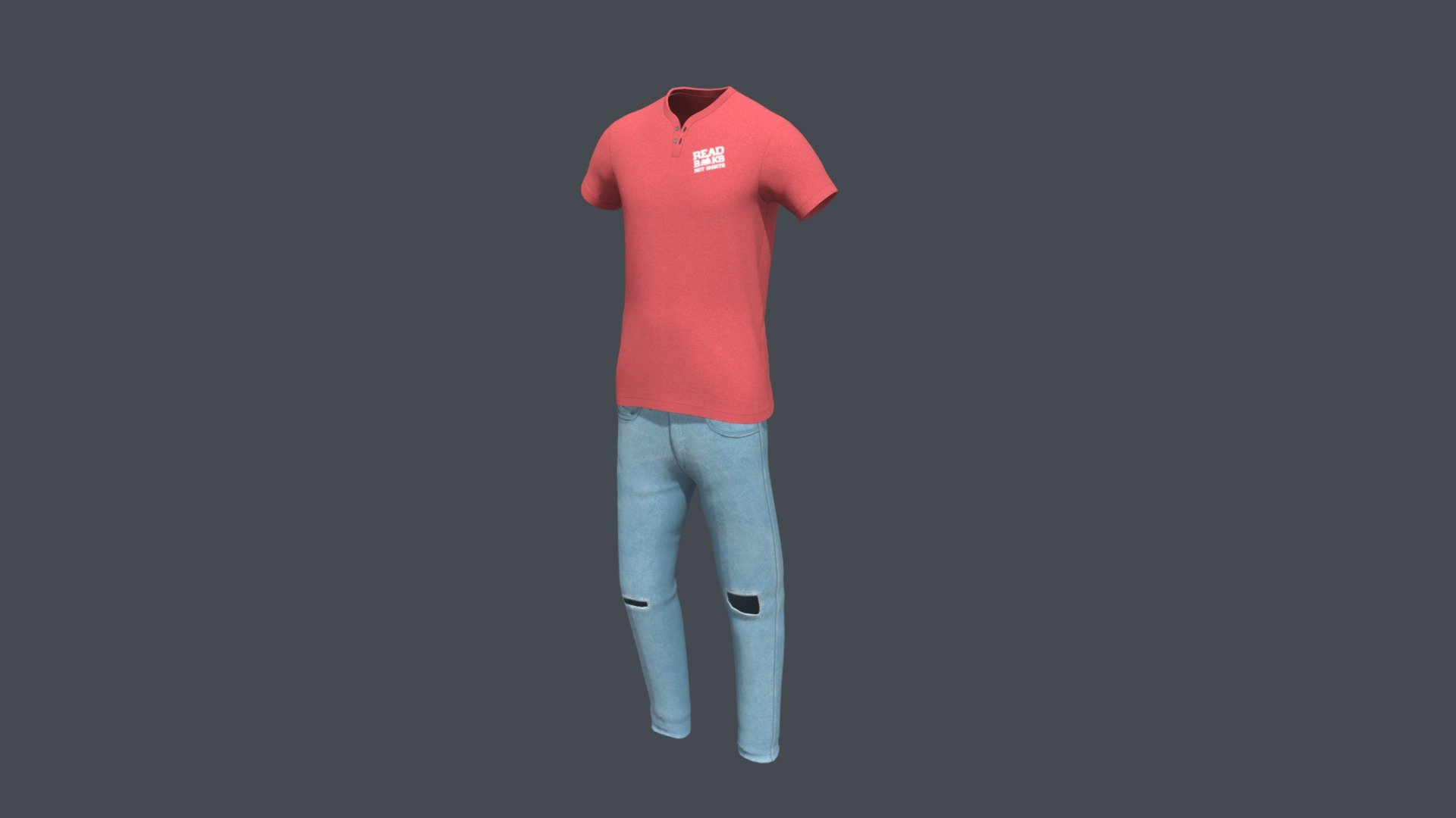 Men Outfit jeans Pant and Red T shirt