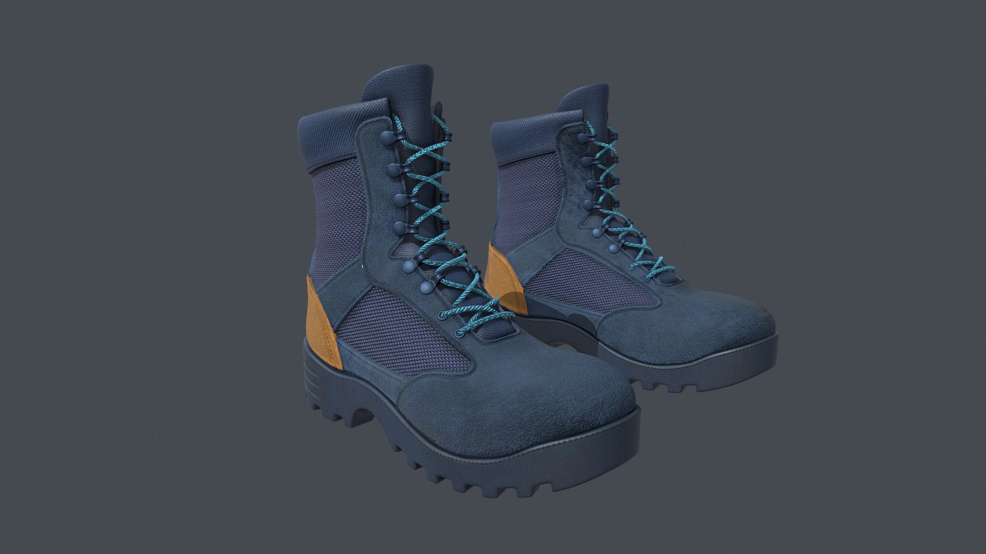 Military-Style Boots in Blue Color