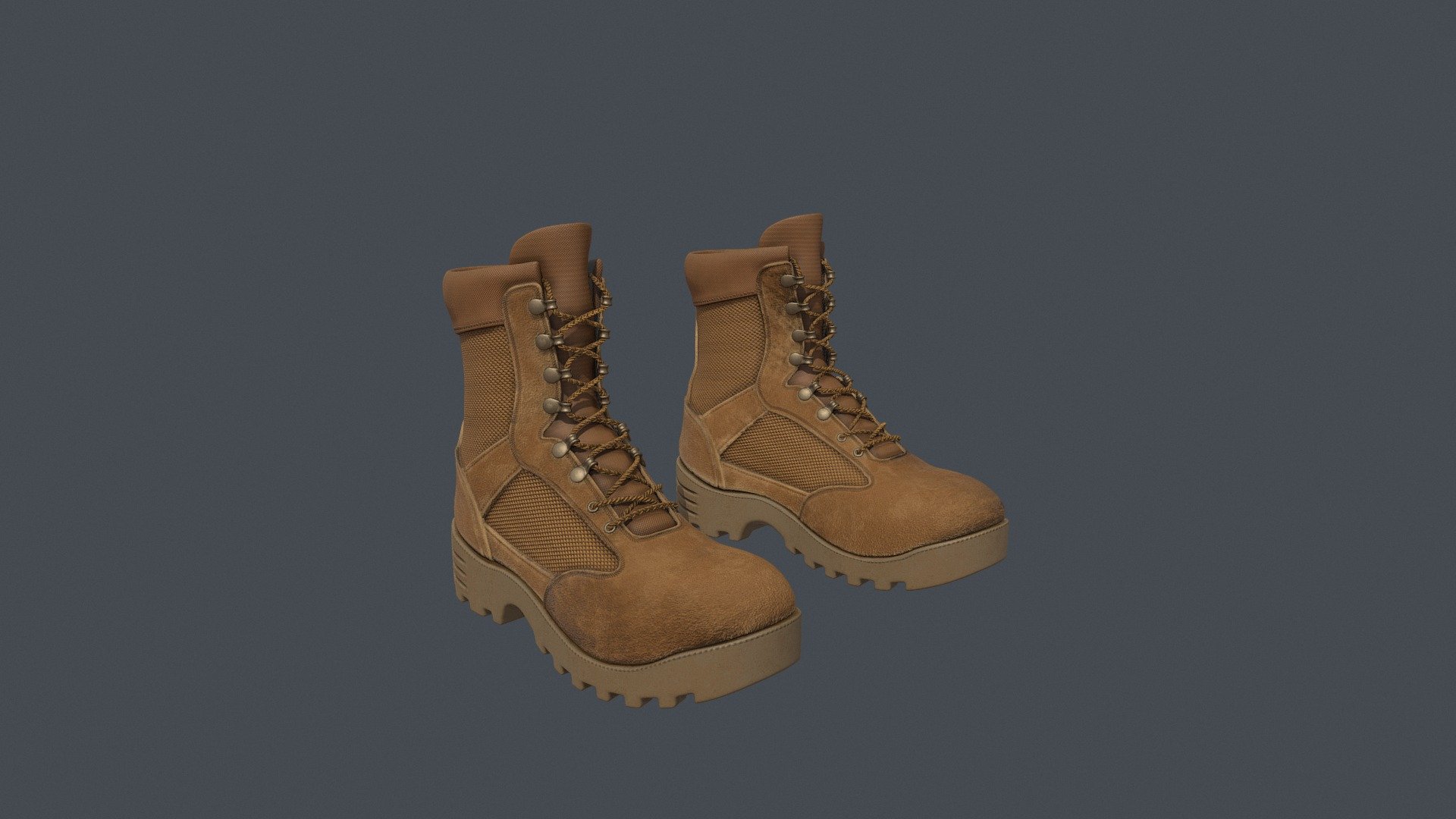 Military-Style Boots in Brown Color