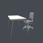 Modern Office Desk and gay Ergonomic Chair Set