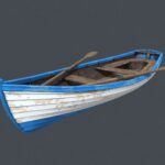 Old wooden white boat