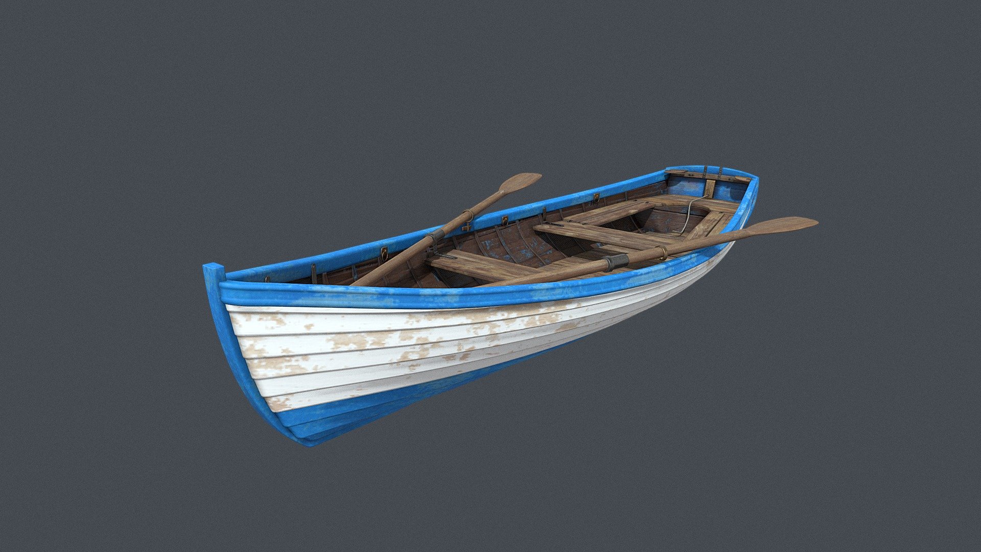 Old wooden white boat